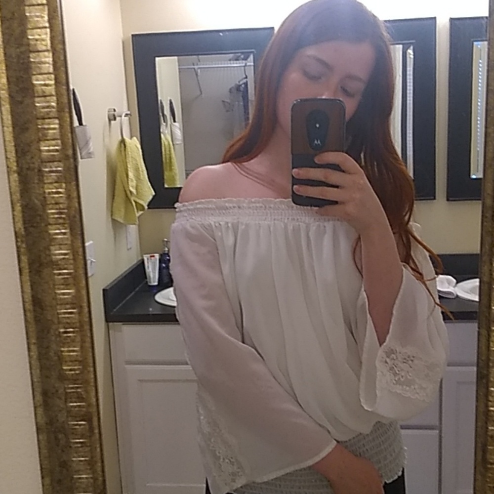 Lace chiffon top